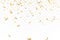 Falling bright Gold Glitter confetti celebration, serpentine isolated on transparent background. New year, birthday