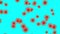 Falling coronavirus/ covid-19 virus molecules - isolated on blue background