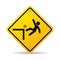 Falling danger vector sign