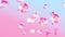 Falling diamonds on light pink background, luxury 3D render