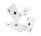 Falling or flying aces casino game playing cards