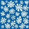 Falling Geometric Snowflakes in the blue Sky