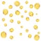 Falling golden coins isolated on transparent background. Shiny metal dollar rain. Casino jackpot win. 3D Golden Coins Background