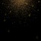 Falling golden snow on dark background. Vector holiday background.