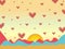 Falling heart with sunset and colorful mountain.