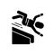 Falling from height black glyph icon