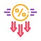 Falling interest down icon vector outline illustration