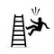 Falling from ladder vector sign