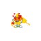 Falling in love cute chinese gold kite cartoon character design