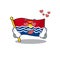 Falling In love cute flag kiribati Scroll cartoon mascot design