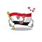 Falling In love cute flag syria Scroll cartoon mascot design