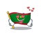 Falling In love Happy cute flag mauritania cartoon design