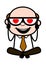 Falling in Love - Retro Cartoon Office old Boss Man Vector Illustration