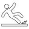 Falling man icon black color illustration outline