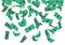 Falling money. Flying green banknotes isolated on white, flat cash confetti, lottery winning concept. Vector earning