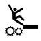 Falling Of Moving Machinery Hazard Black Icon,Vector Illustration, Isolate On White Background Label. EPS10