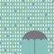 Falling raindrops pattern with umbrella