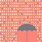 Falling raindrops pattern with umbrella