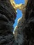 Falling Rock in Slot Canyon