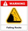 Falling rocks warning sign Vector isymbol