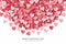 Falling Scatter Papercut Hearts Confetti Vector Valentines Day Semicircle Border