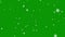 Falling shaped snowflakes on a green background. Christmas motion graphic video animation. Chroma key wallpaper