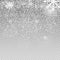 Falling Shining Snowflakes and Snow on Transparent Background. Christmas, Winter New Year . Realistic Vector