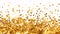 falling shiny golden confetti isolated on transparent background - bright festive gold tinsel, a gleaming celebration element