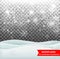 The falling snow and drifts on a transparent background. Snowfall. Christmas. Snowflakes and snow drifts. Snowflake vector