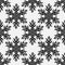 Falling snow seamless pattern. Black snowfall on white background