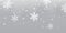 Falling snowflake pattern background of white cold snowfall overlay texture on transparent background. Winter Xmas snow f