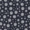 Falling snowflakes as black abstract seamless pattern