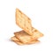 The falling stack of square crackers