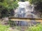 A falling waterfall. Located in a rural area of Sri Lanka..