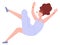 Falling woman. Person floating down. Flying girl