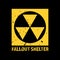 Fallout Shelter. Vintage Nuclear Symbol. Radioactive Zone Sign. Vector Illustration