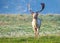 Fallow Deer Buck - Dama dama in a frosty meadow.