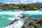 Falls of the confluence of Baker river and Neff river, Chilean Patagonia