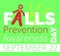 Falls Prevention Awareness Day celebrated in USA in 22 September. Letter A is symbol of falling man