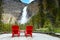 Falls, Red Chairs, Relaxation Scene, Canada