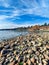 False Bay in San Juan Island, WA, refilling after low tide on a sunny day