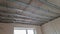 False ceiling design, before installing drywall. Plasterboard ceiling of a house at a construction site, installation of a false