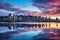 False Creek marina, Vancouver, America, Beautiful view of downtown Vancouver skyline, British Columbia, Canada, AI Generated