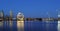 False creek night scene with science world globe