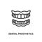 False jaw flat line icon. Vector illustration dental prosthetics. Denture symbol