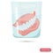 False jaw in a glass color flat icon for web and mobile design