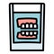 False jaw in glass icon, outline style