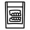 False jaw in glass icon, outline style