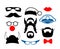 False mustache, funny glasses and other items for