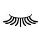 False simple eyelash vector icon. Black eyelash illustration on white background. Solid linear beauty icon.